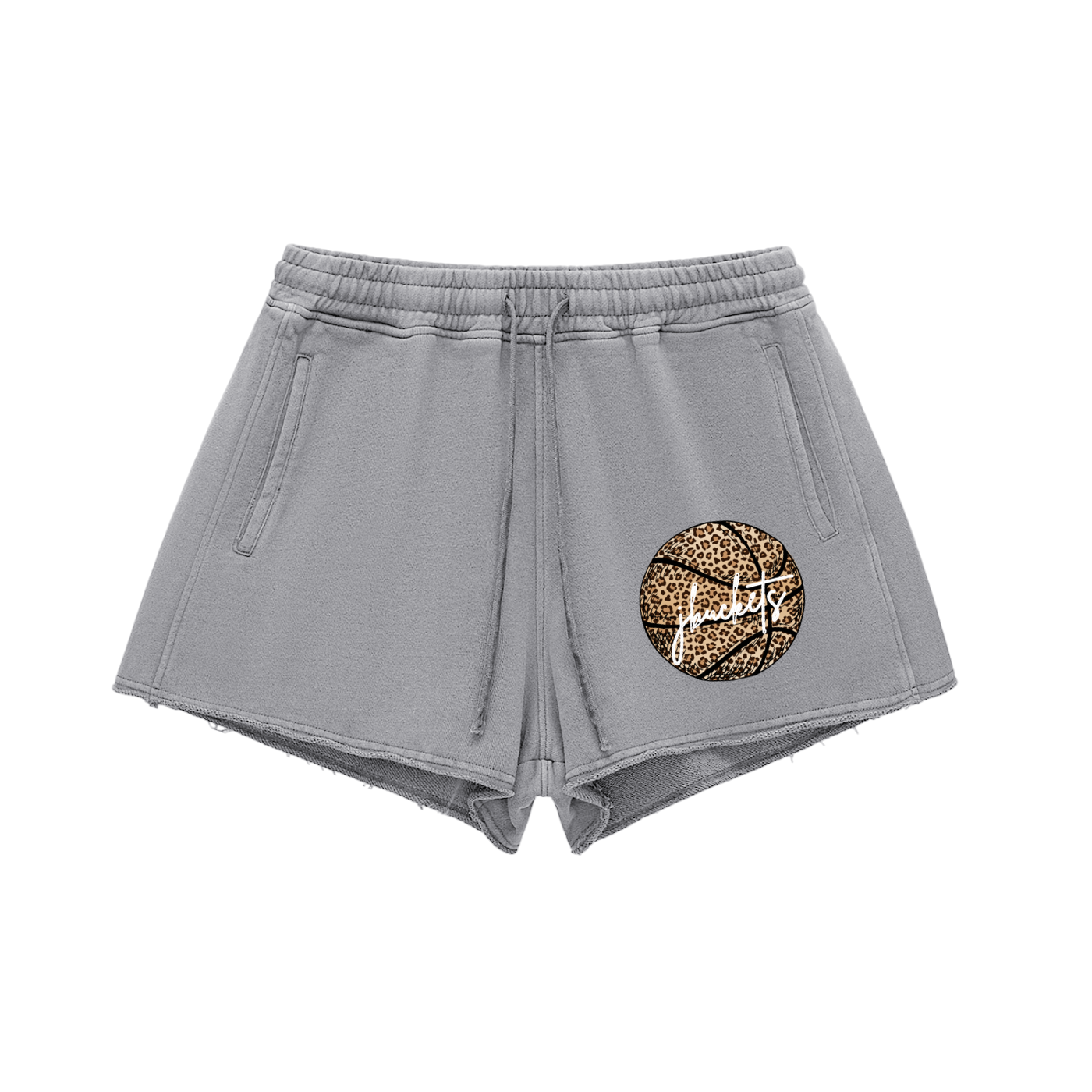 WOMEN'S JBUCKETS LEOPARD DRAWSTRING SHORTS