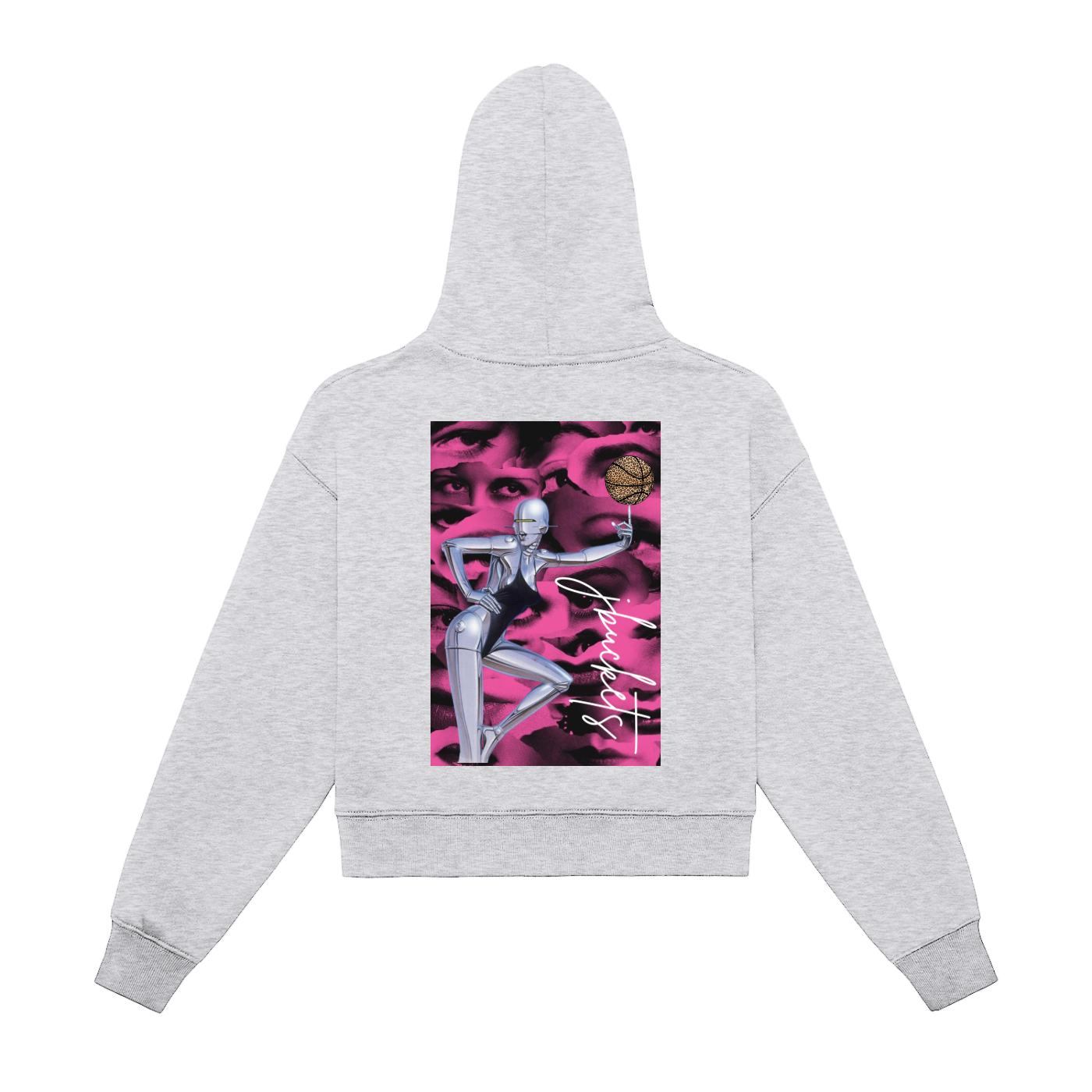 "JBUCKETS X CYBORG MUSE" ZIP-UP CROPPED HOODIE