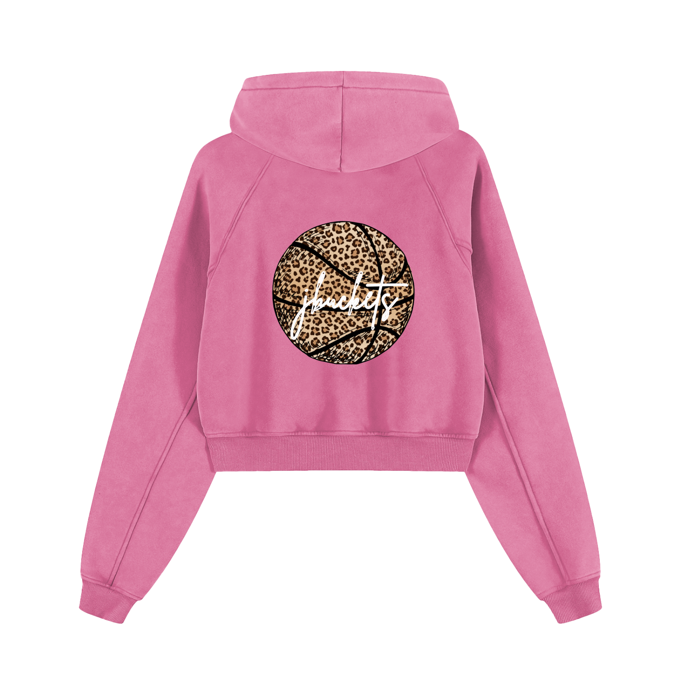 JBUCKETS LEOPARD WASHED CROPPED HOODIE