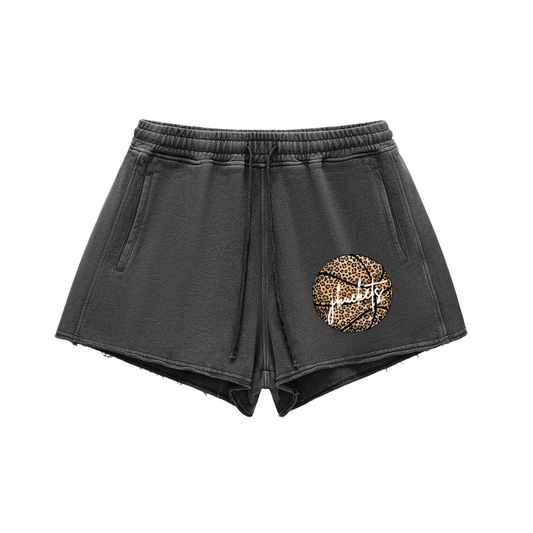 WOMEN'S JBUCKETS LEOPARD DRAWSTRING SHORTS