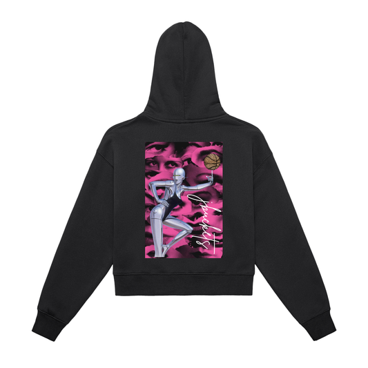 "JBUCKETS X CYBORG MUSE" ZIP-UP CROPPED HOODIE